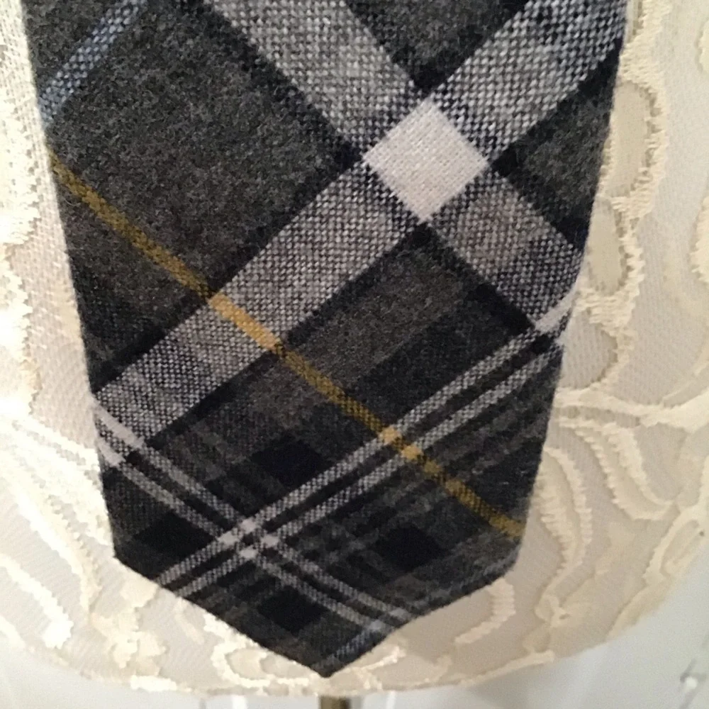 Tommy Hilfiger Gray Plaid Wool‎ Tie